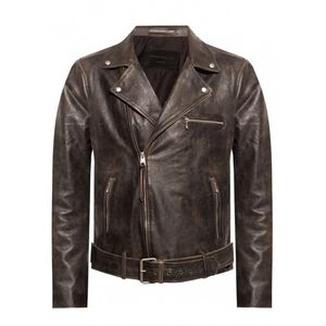 Allsaints "Hank" Brown Cow Leather Jacket (L)